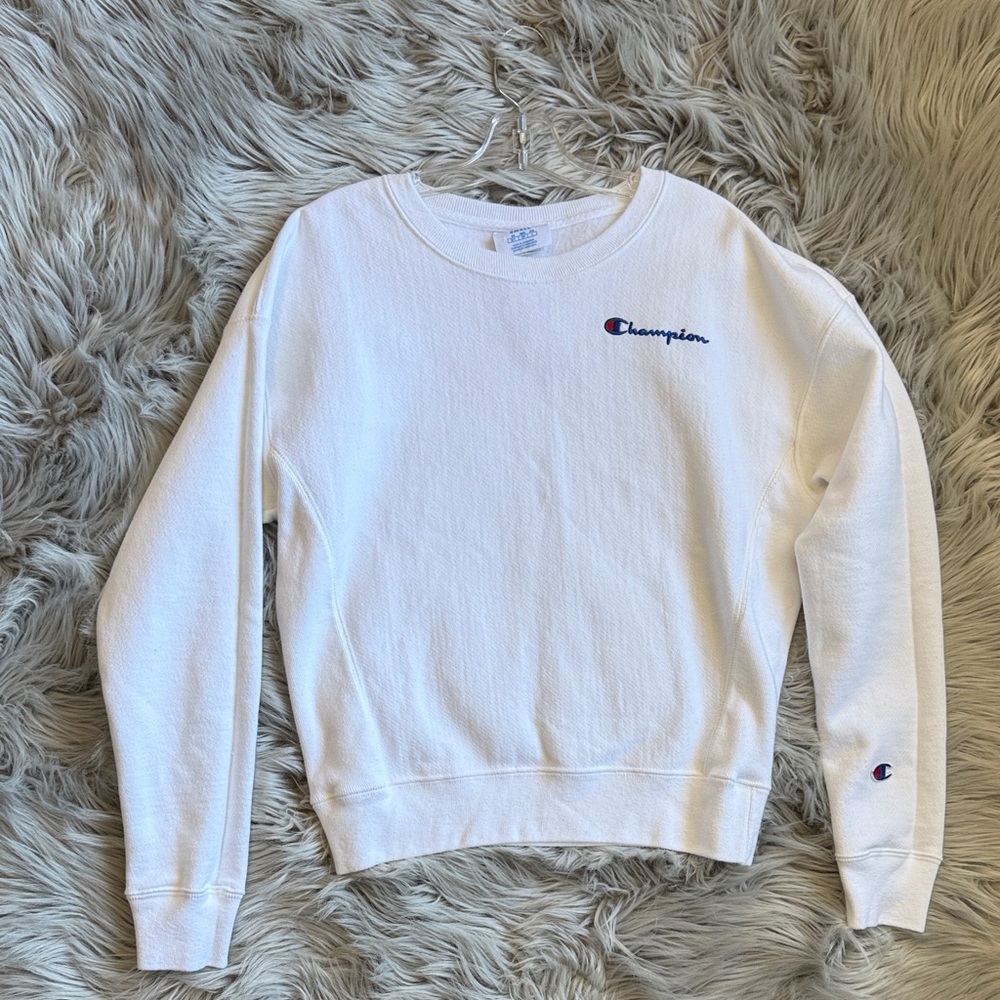 Champion White Crewneck Sweatshirt